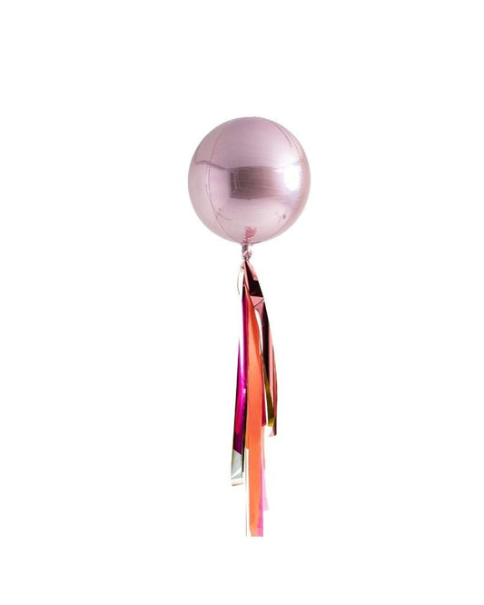 Inflated Pink Shimmer Orb and Streamer