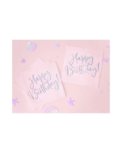 Pale Pink Happy Birthday Napkins