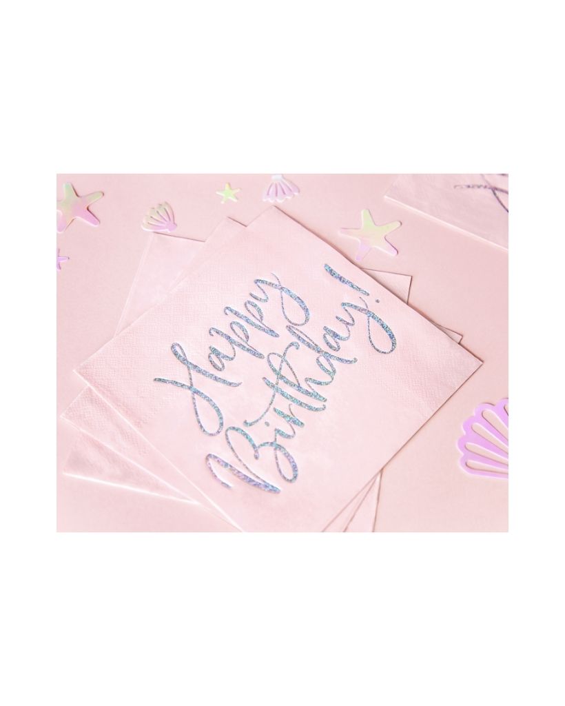 Pale Pink Happy Birthday Napkins