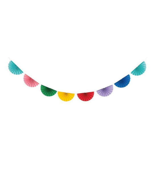 Rainbow Scalloped Fan Garland