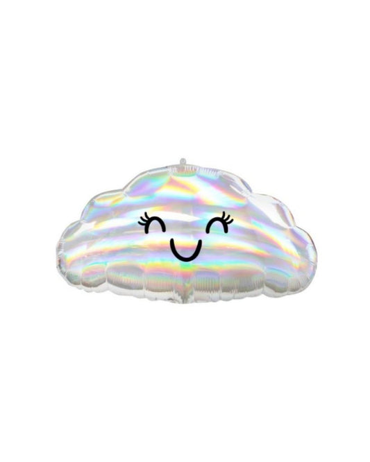 Iridescent Cloud Foil Balloon Filled with Helium