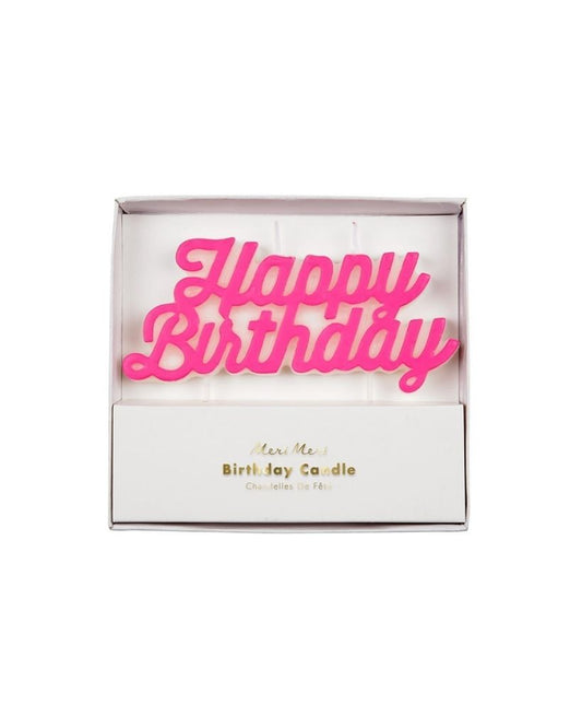Pink Happy Birthday Candle