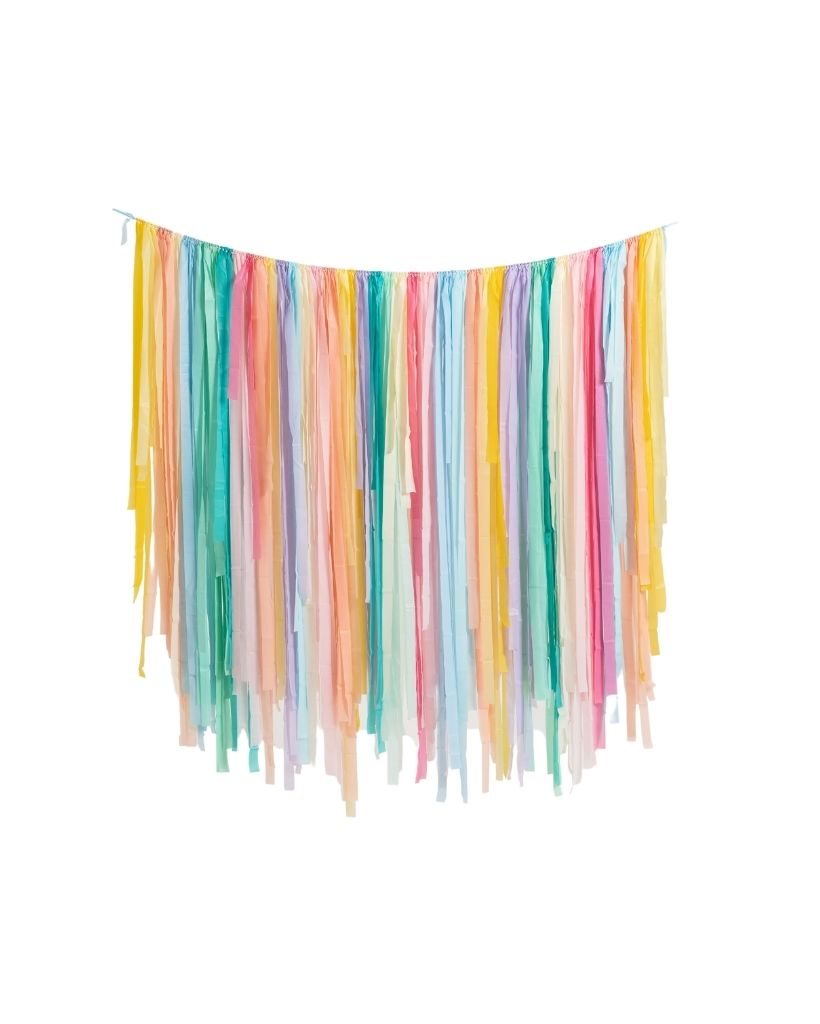 Pastel Rainbow Streamer Wall