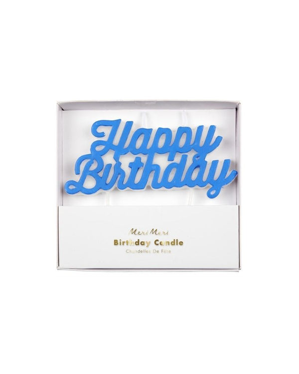 Blue Happy Birthday Candle