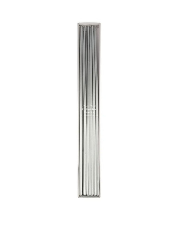 Silver Tall Tapered Candles