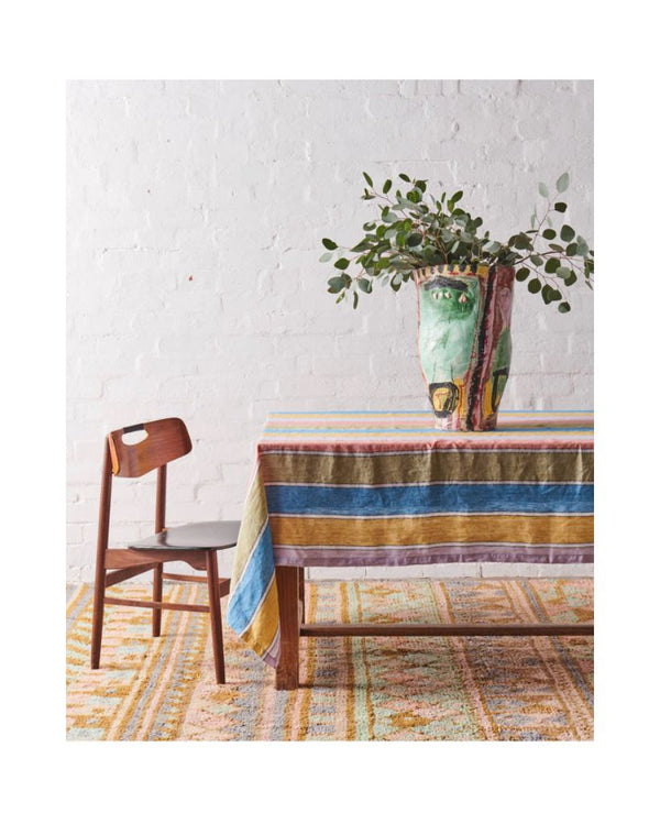 Majorca Stripe Woven Linen Table Cloth