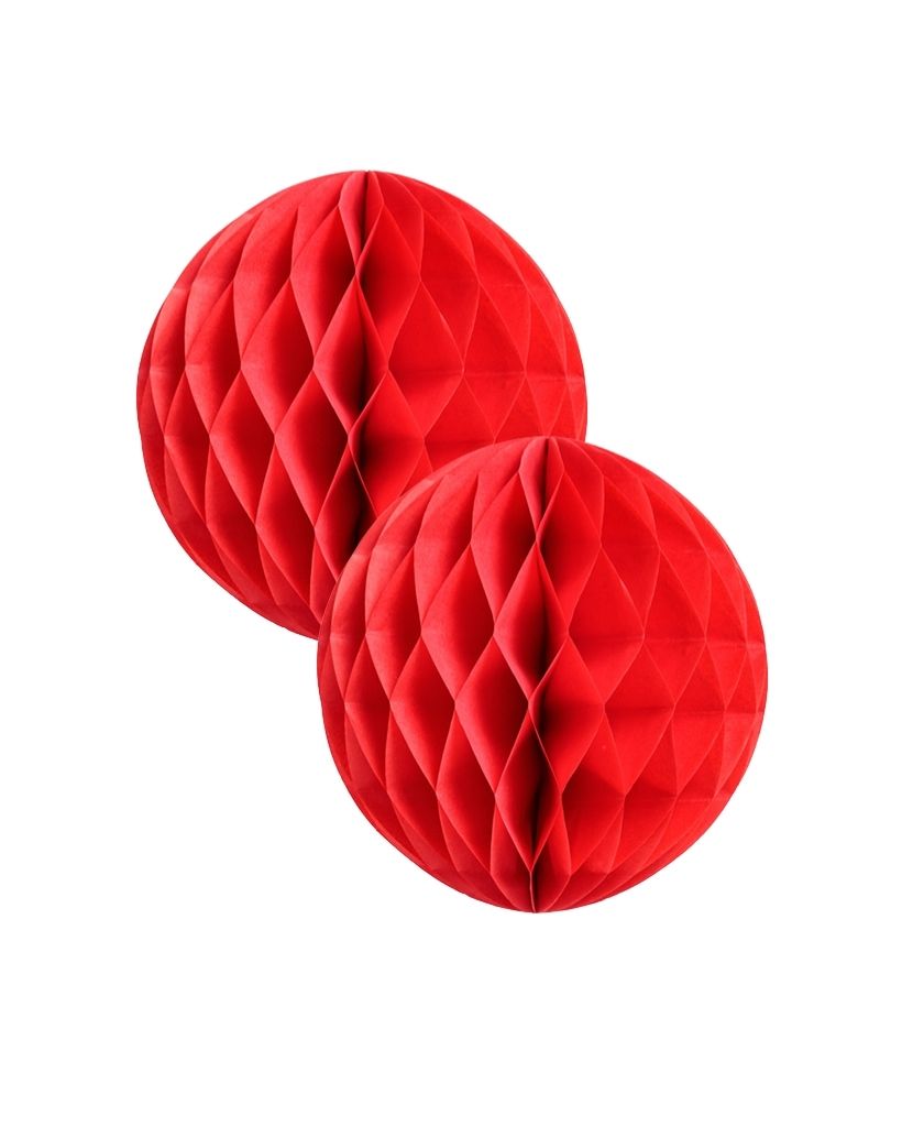 Small Apple Red Honeycomb Ball 2 Pack