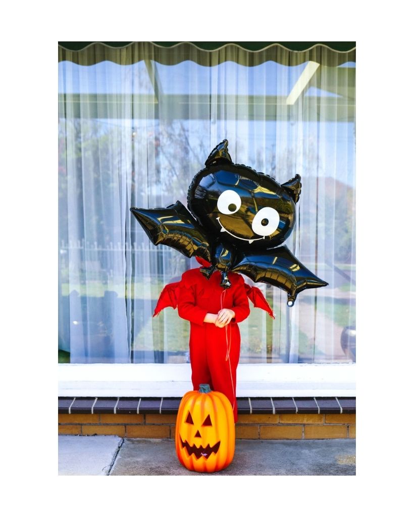 Happy Bat Foil Balloon Filled with Helium