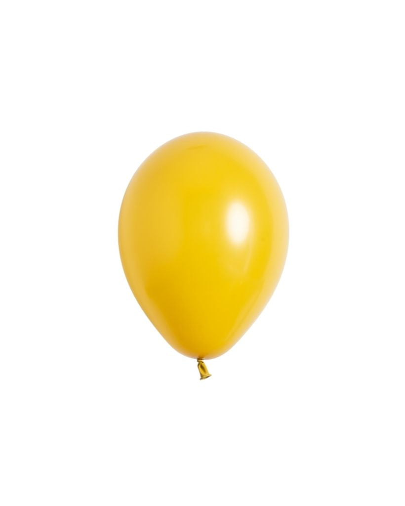 5 Flat Mustard Mini Balloons