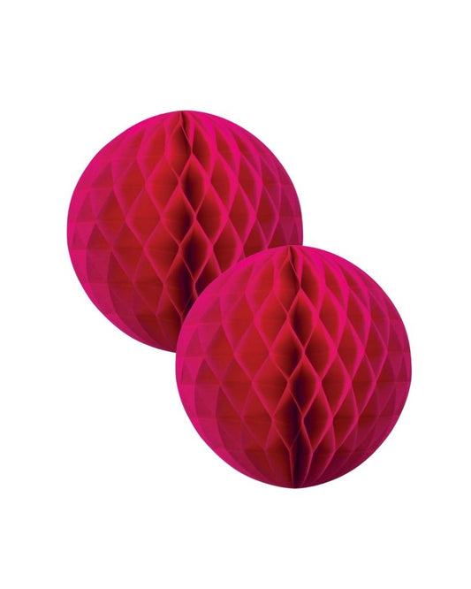 Small Magenta Honeycomb Ball 2 Pack