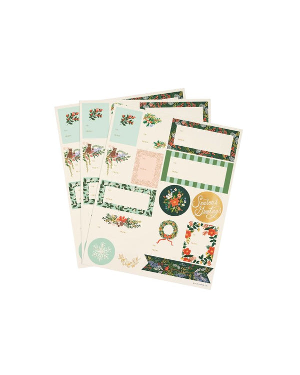 Winter Floral Christmas Stickers