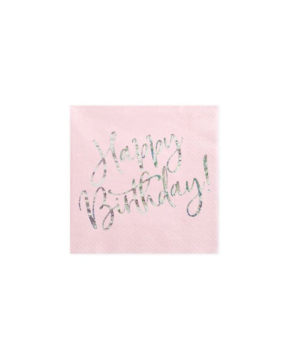 Pale Pink Happy Birthday Napkins