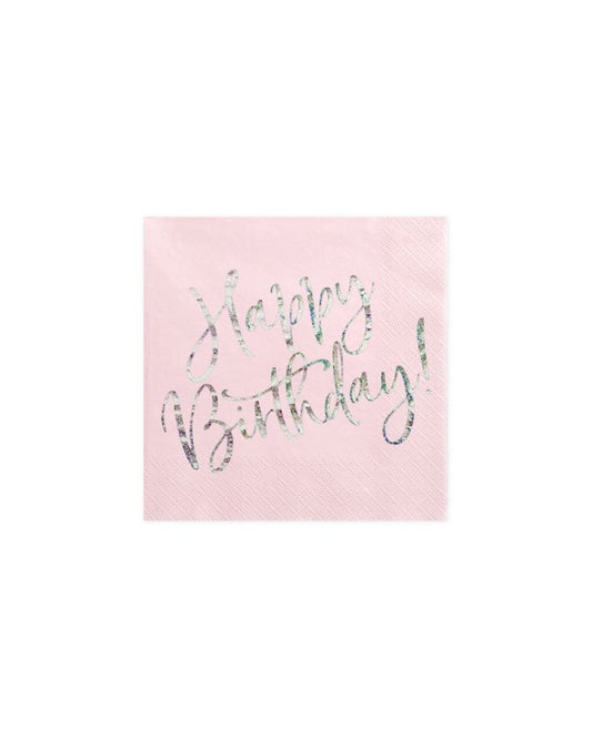 Pale Pink Happy Birthday Napkins