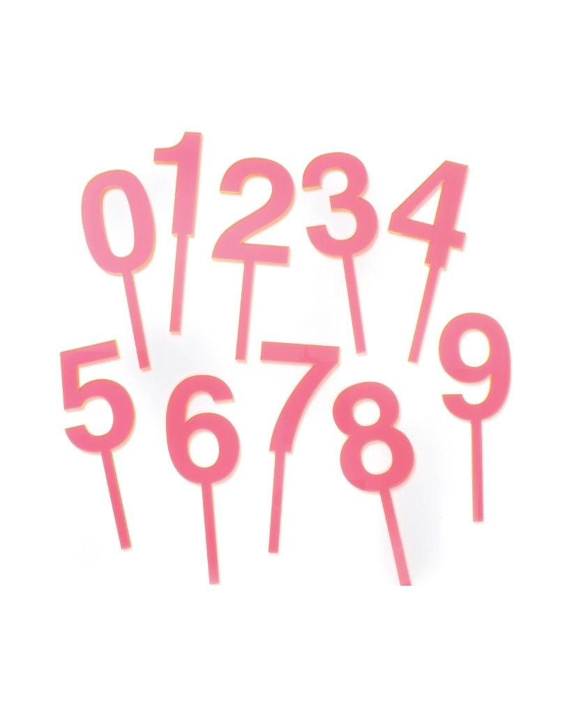 Large Neon Pink Number Cake Topper