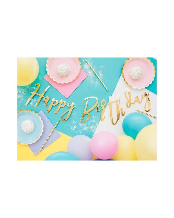 Gold Happy Birthday Banner