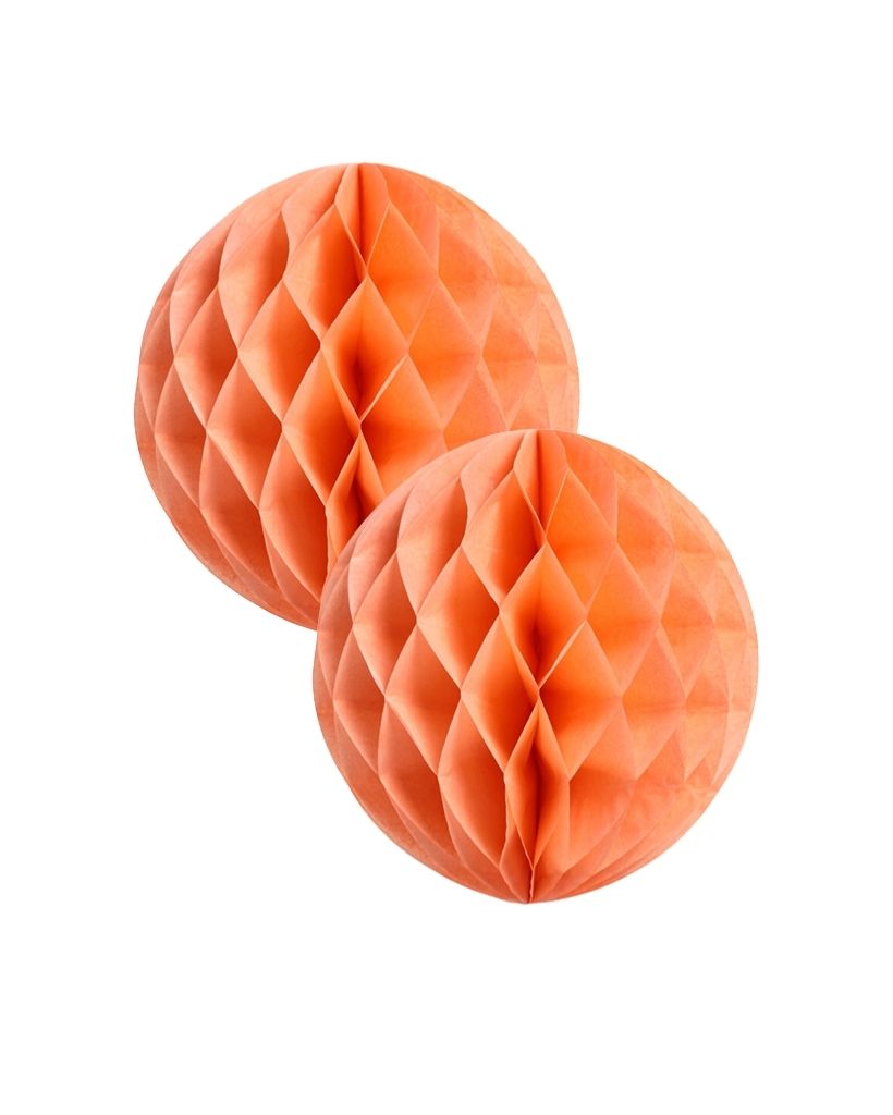 Small Classic Peach Honeycomb Ball 2 Pack