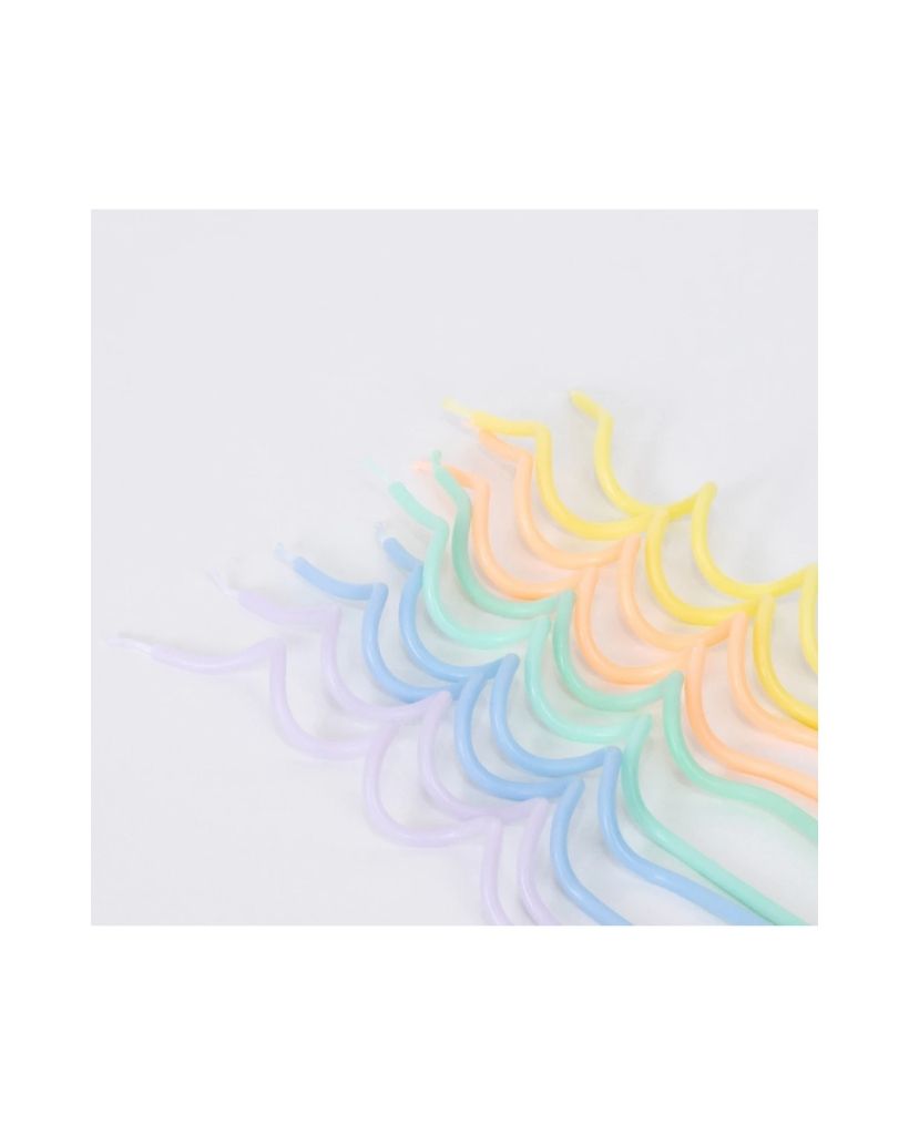 Pastel Rainbow Swirly Candles