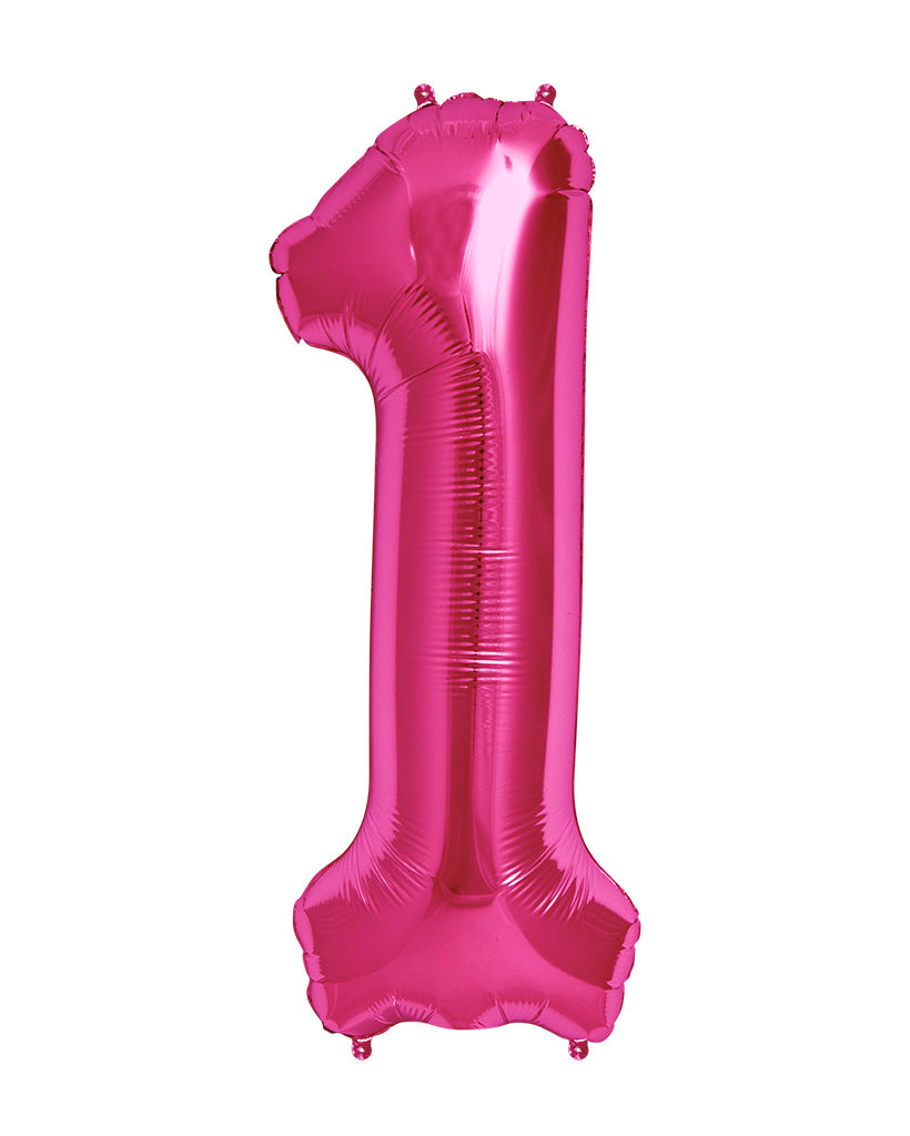 86cm Bright Pink Number Balloons