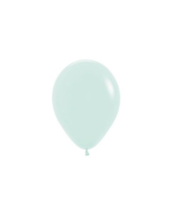 5 Flat Pastel Matte Green Mini Balloons