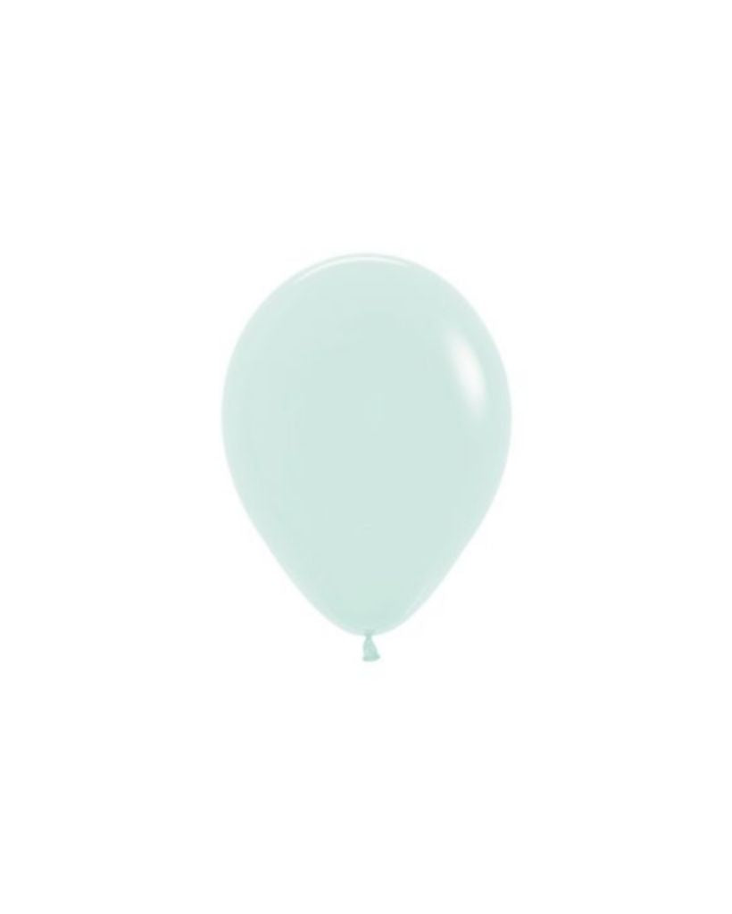 5 Flat Pastel Matte Green Mini Balloons