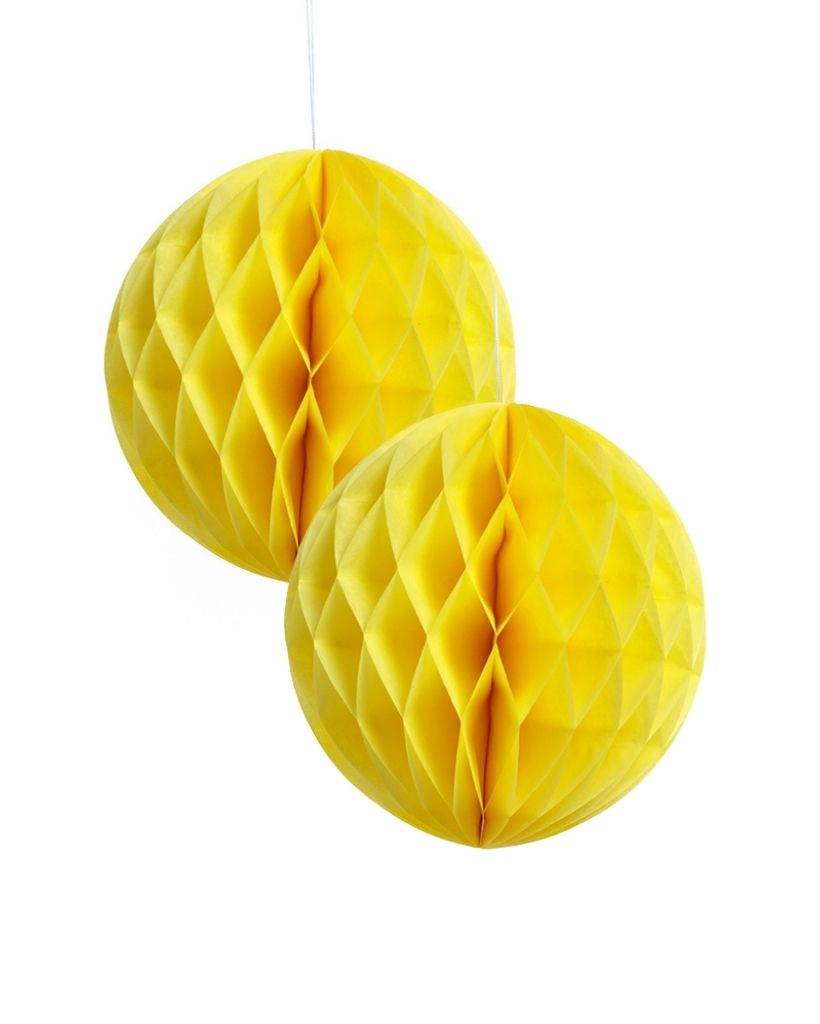 Small Yellow Honeycomb Ball 2 Pack