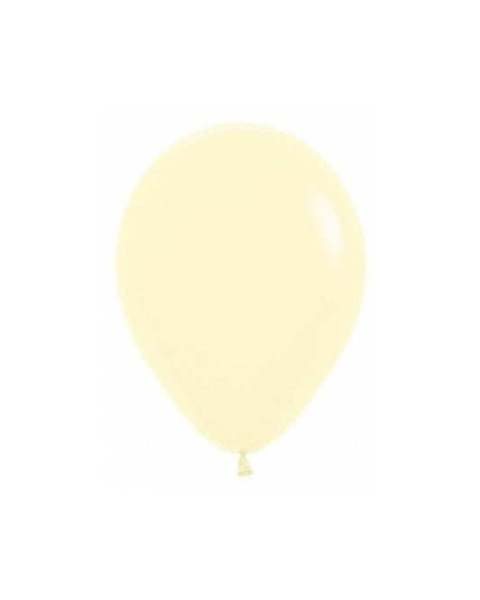 5 Flat Pastel Matte Yellow Standard Balloons