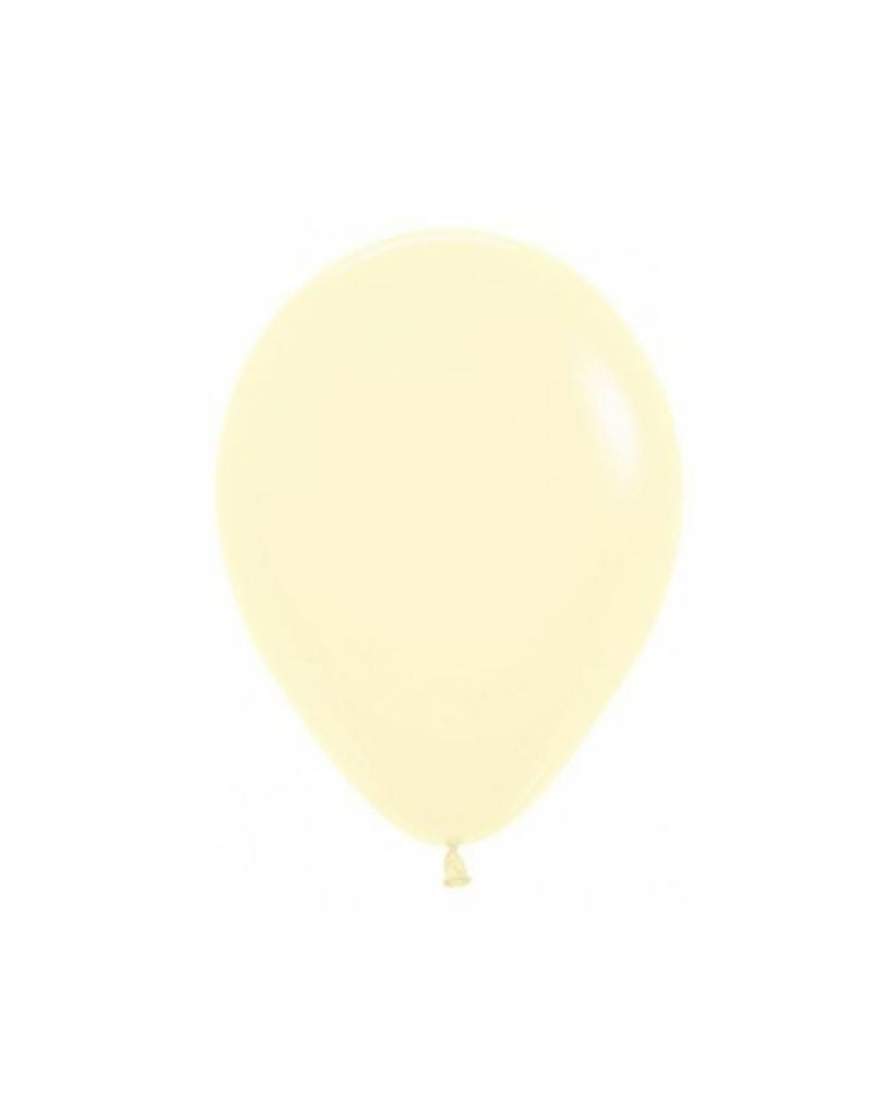 5 Flat Pastel Matte Yellow Standard Balloons