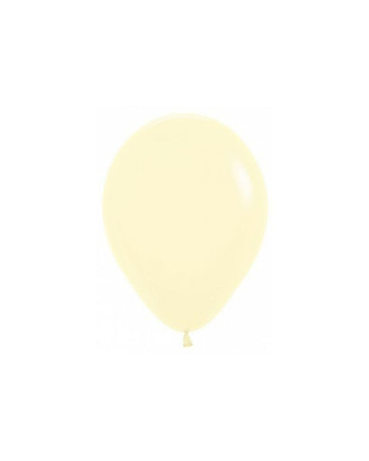 5 Flat Pastel Matte Yellow Mini Balloons