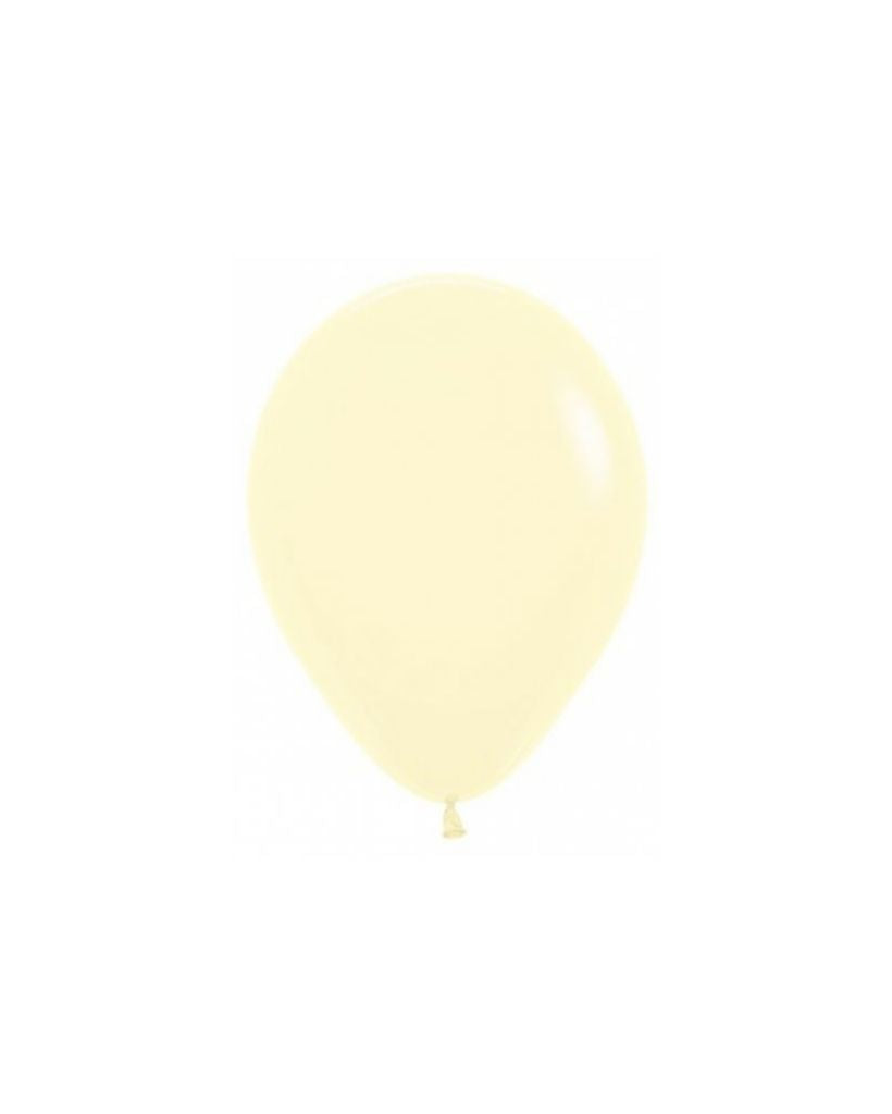 5 Flat Pastel Matte Yellow Mini Balloons