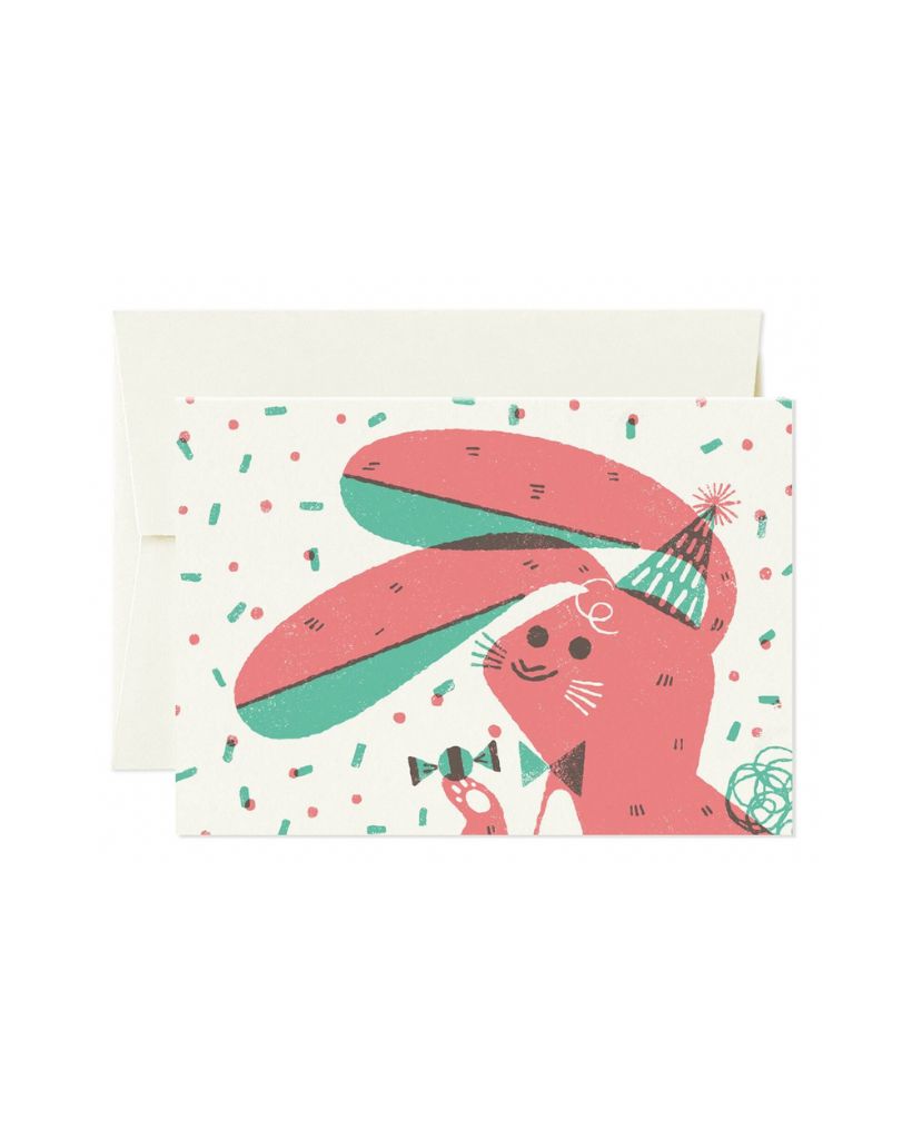 Confetti Bunny Birthday Card