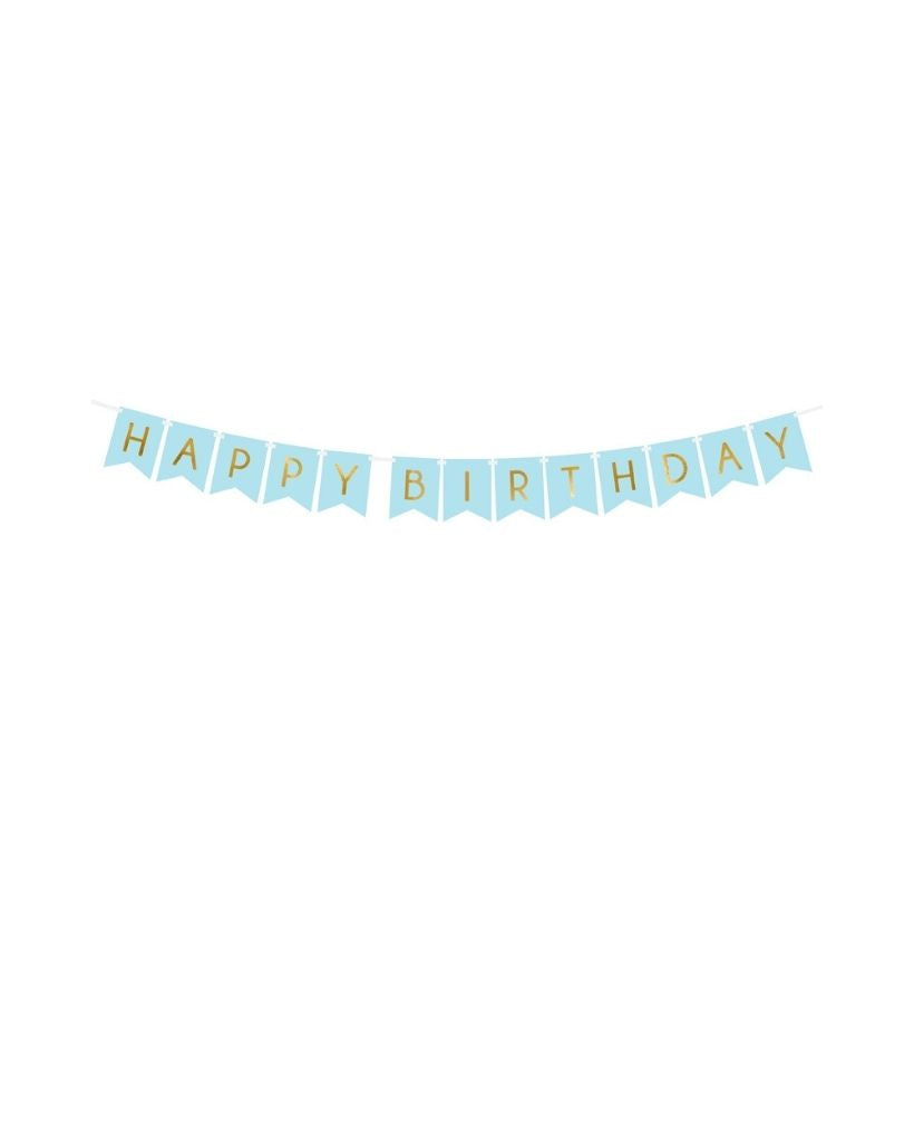 Light Blue Happy Birthday Banner