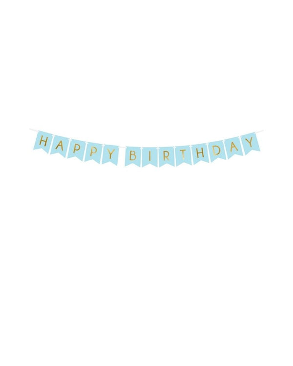 Light Blue Happy Birthday Banner