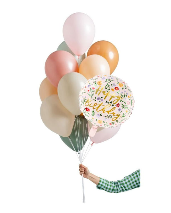 Sage Happy Birthday Set Filled with Helium