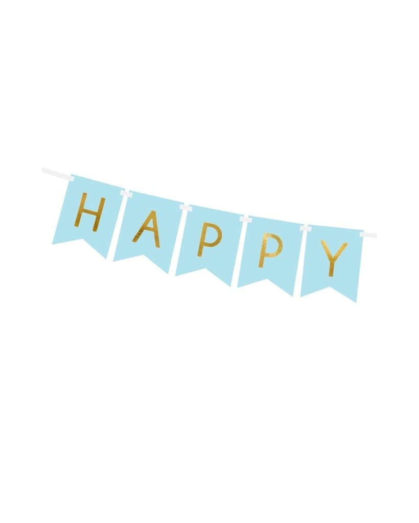 Light Blue Happy Birthday Banner
