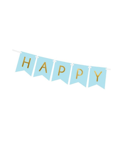 Light Blue Happy Birthday Banner