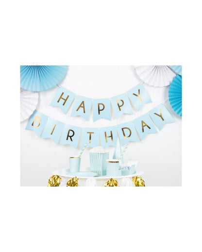Light Blue Happy Birthday Banner