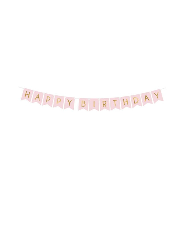 Light Pink Happy Birthday Banner