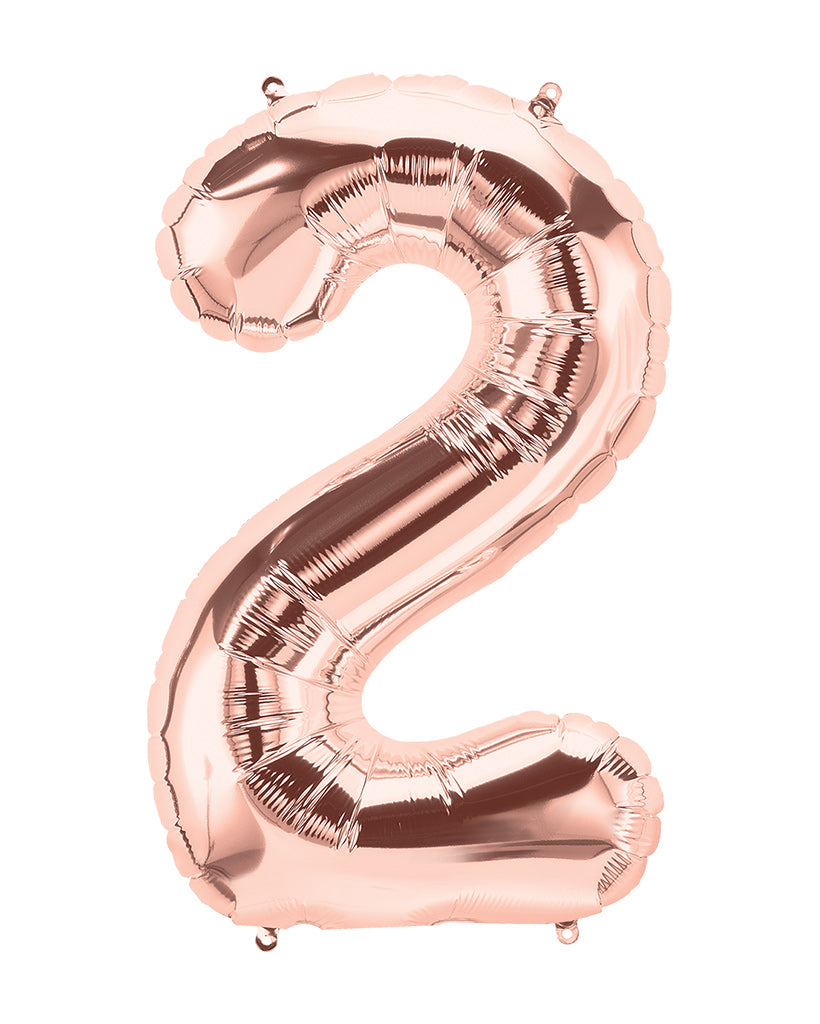 86cm Rose Gold Number Balloons with Helium