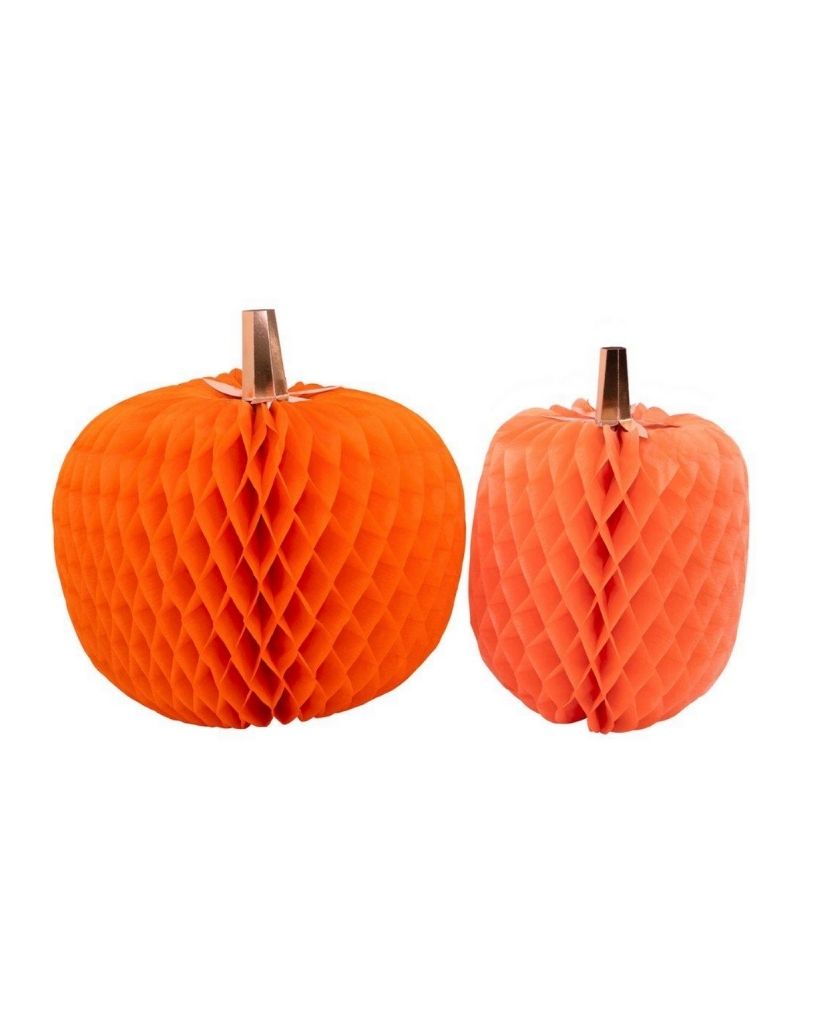 Halloween Honeycomb Pumpkins
