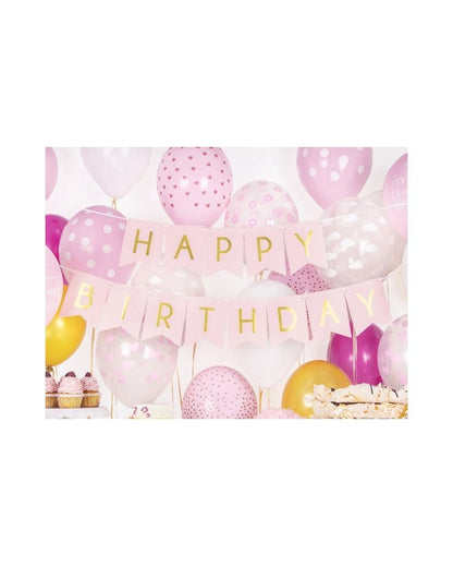 Light Pink Happy Birthday Banner