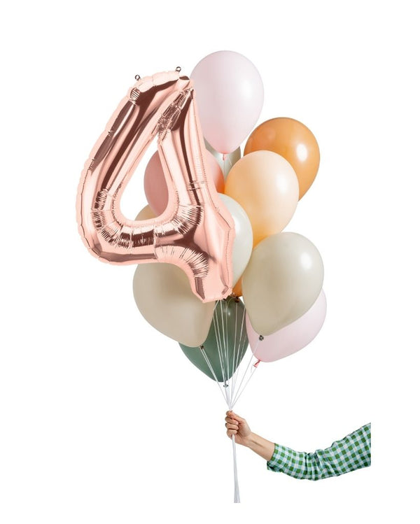 Sage Balloon Set and Foil Number Filled with Helium