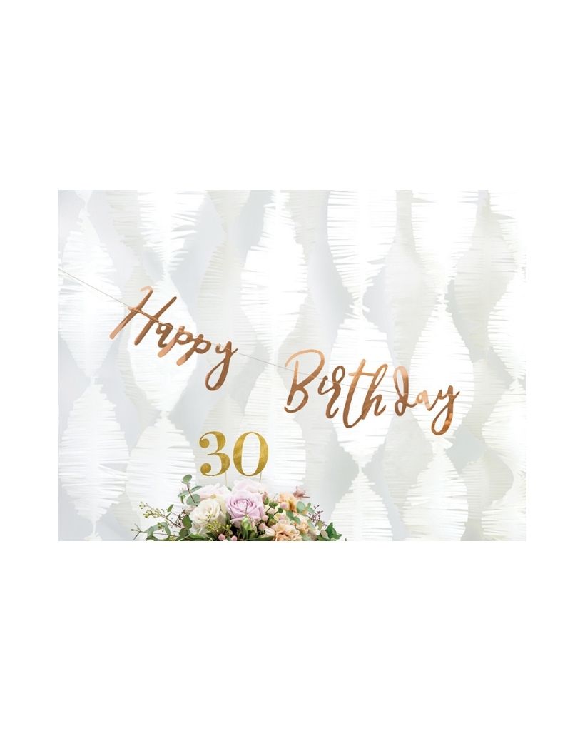 Rose Gold Happy Birthday Banner