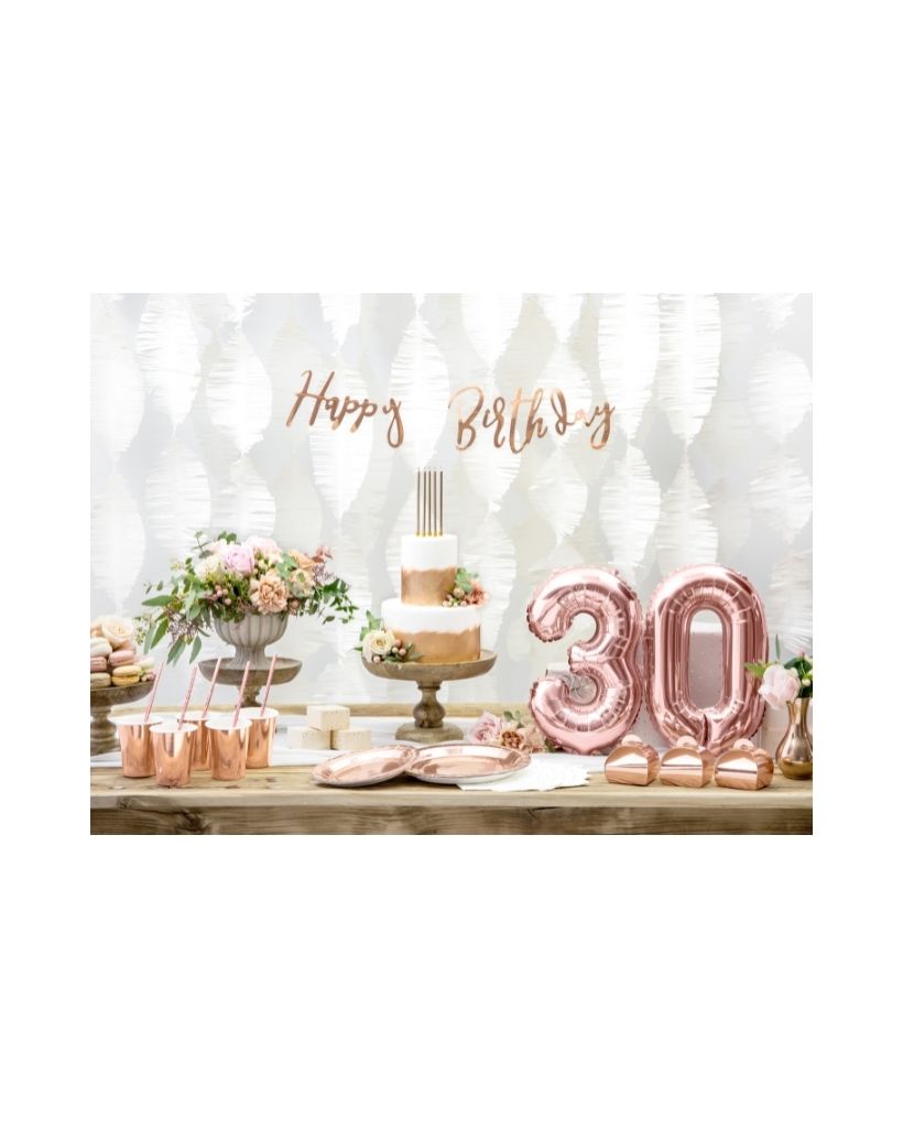 Rose Gold Happy Birthday Banner