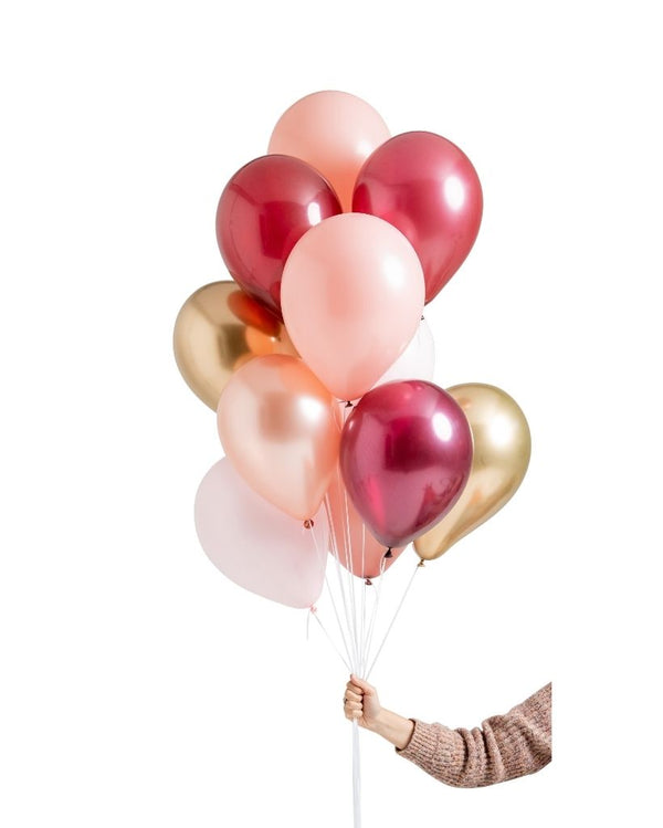 Rosewood Balloon Set Filled with Helium