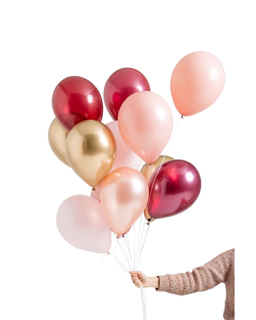 Rosewood Balloon Set Filled with Helium