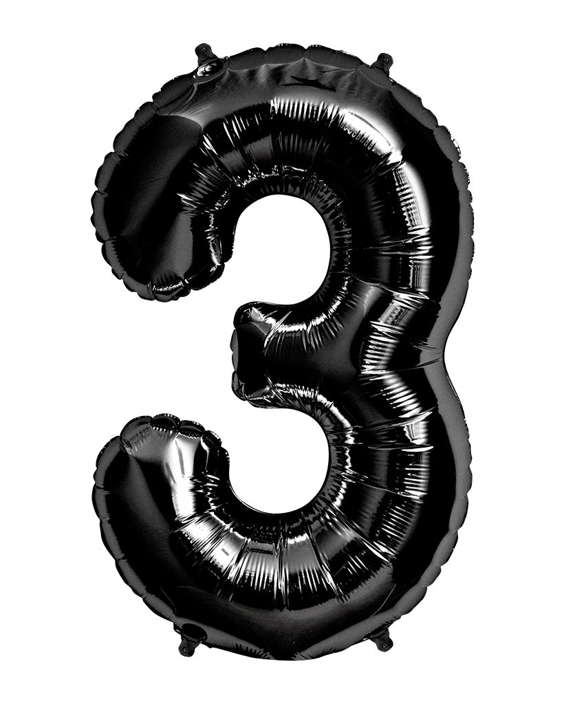 86cm Black Number Balloons Filled with Helium