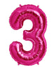 86cm Bright Pink Number Balloons