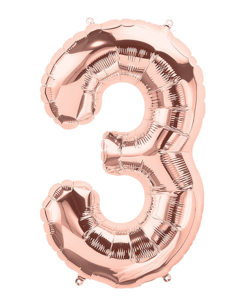 86cm Rose Gold Number Balloons with Helium