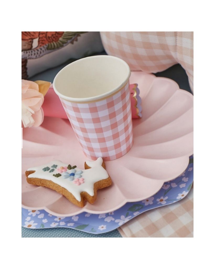 Gingham Cups