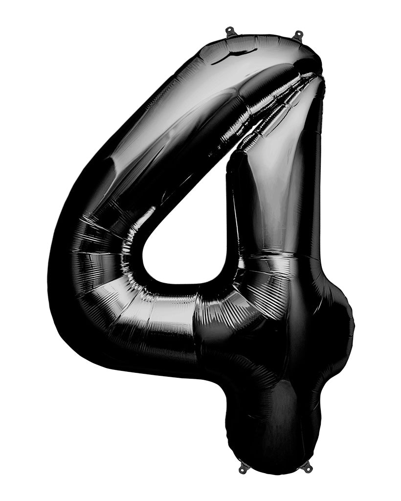 86cm Black Number Balloons Filled with Helium